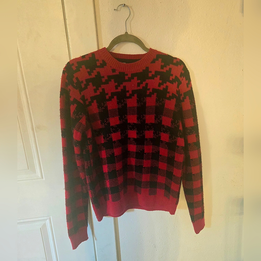 Topman black and red square Sweatshirt Small